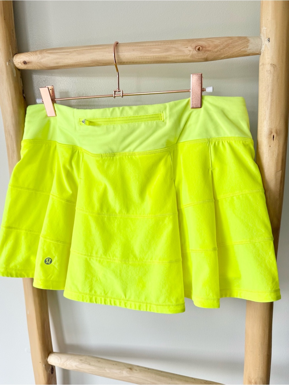 Lululemon Pace Rival Mid-Rise Skirt Bike Pickleball Skort Highlight Yellow 8 - Picture 8 of 14